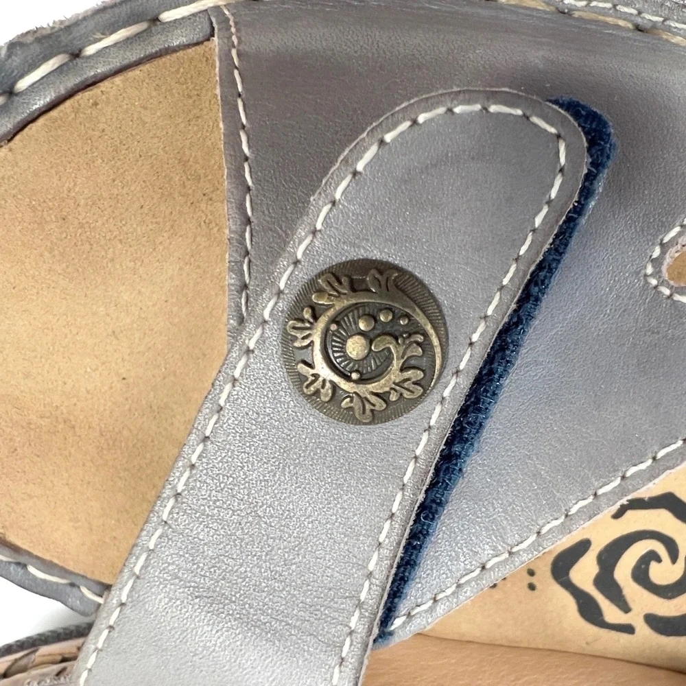 Propet Jocelyn Womens Comfort Sandals Gray Leather Adjustable Propét 9.5 M